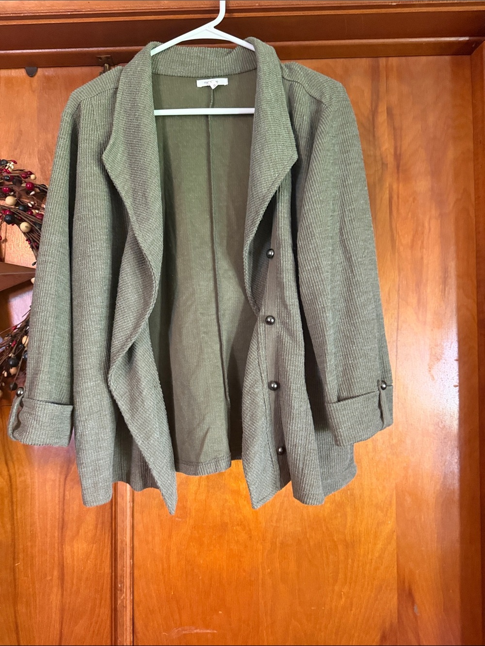 Maurices Olive Green Open-Front Blazer Jacket
